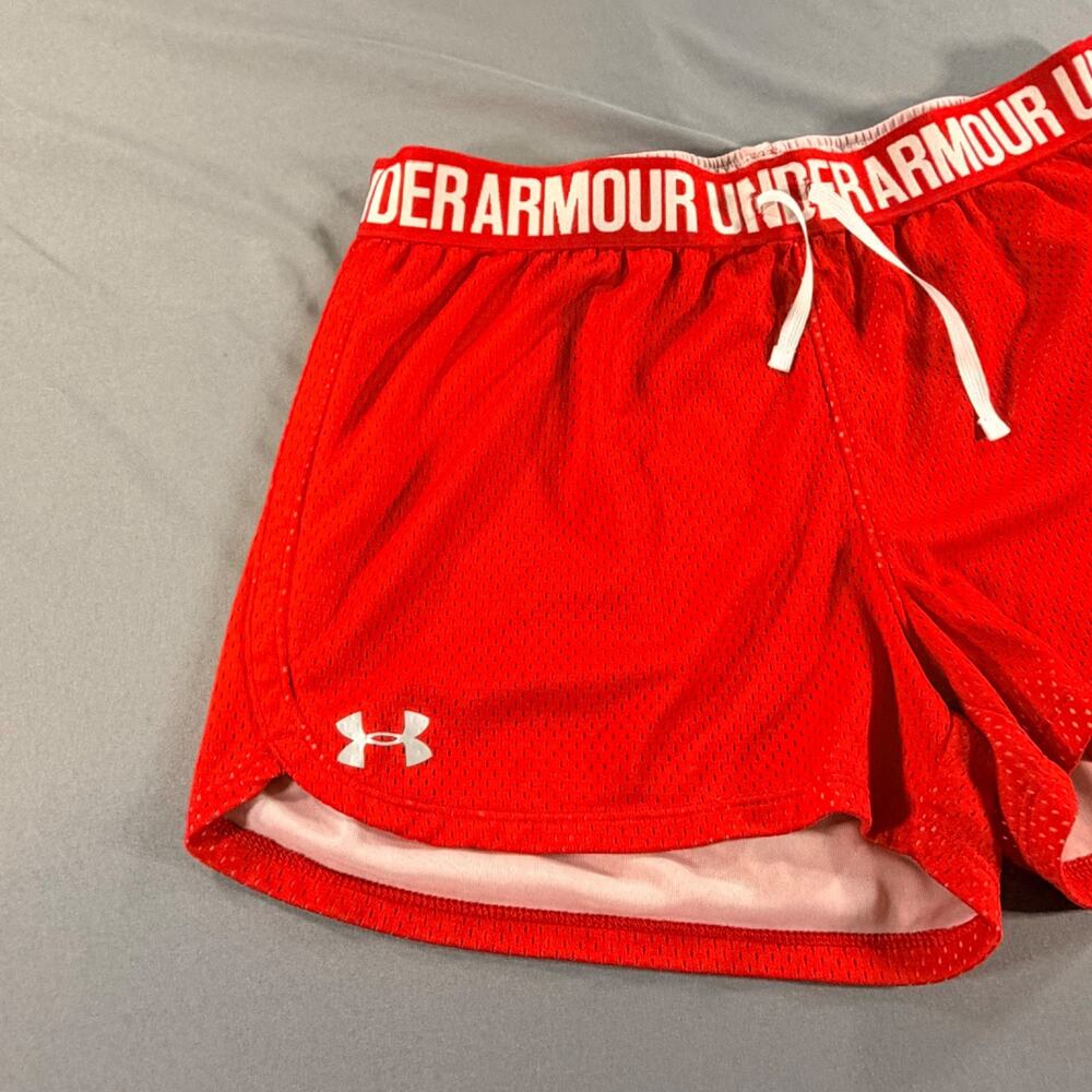 Under Armour Size Small Womens Red Drawstring Active Gym Running Shorts